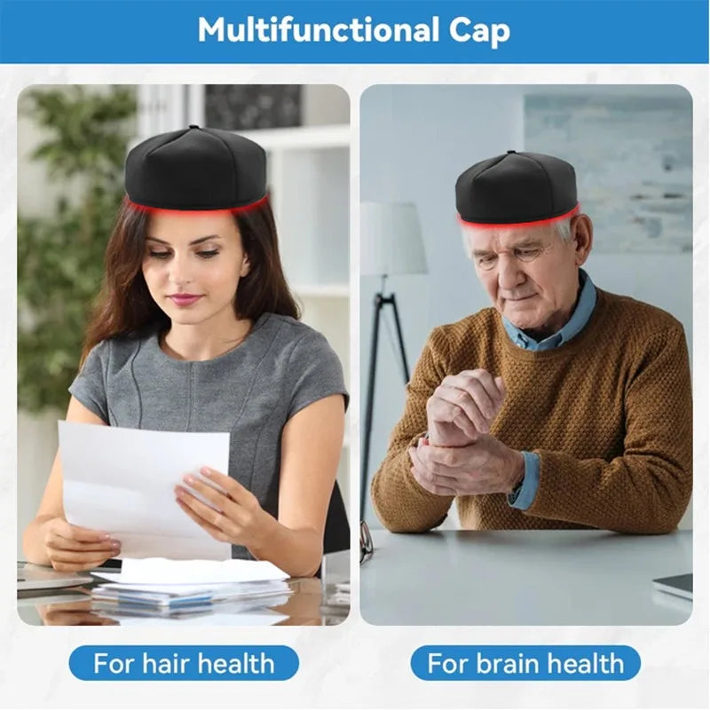 Red Light Therapy Device Hat near Infrared LED Treatment Helmet for Hair Growth Cap Prevant Loss Head Relaxation Relief Scalp