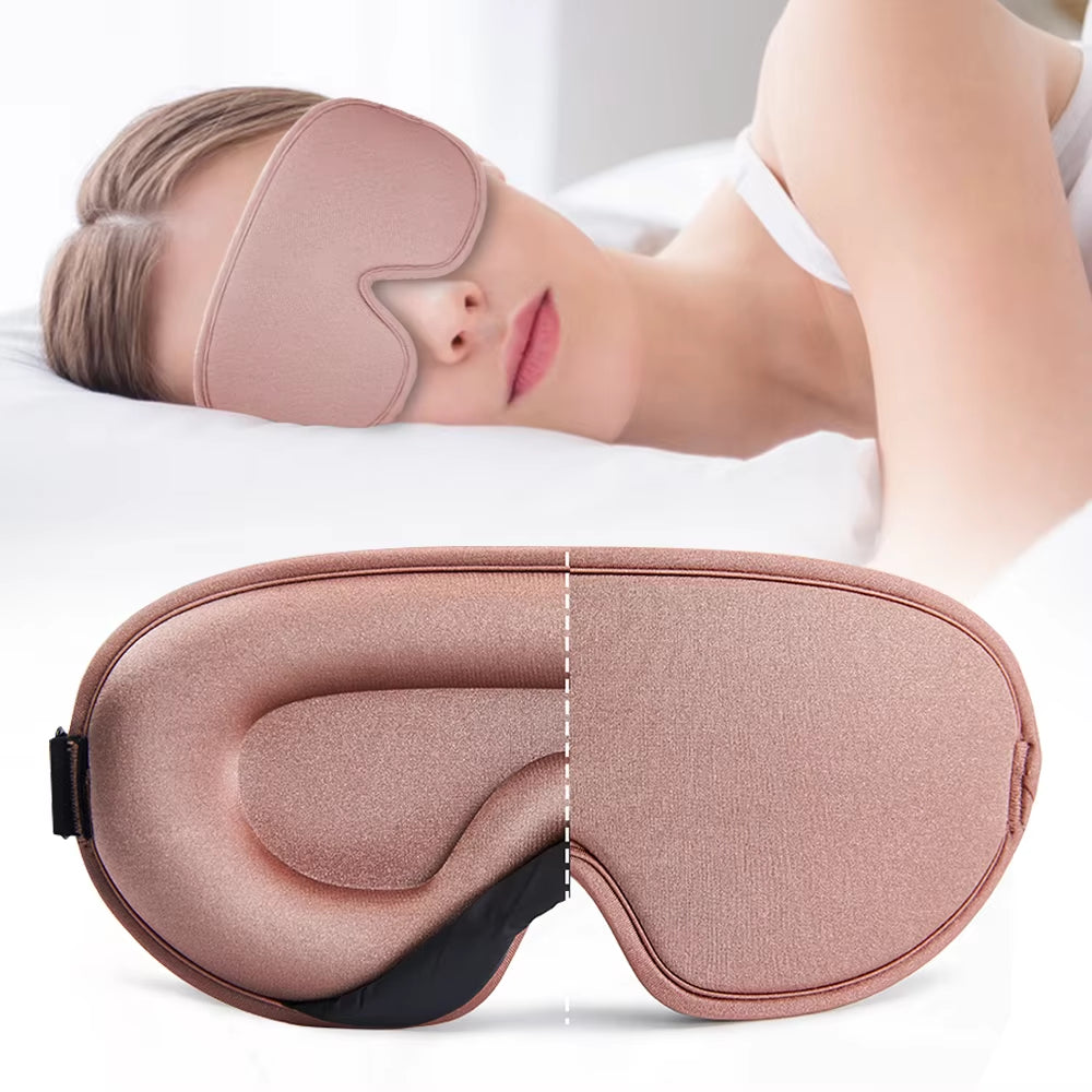 3D Sleep Mask for Men Women Soft Smooth Sleep Mask for Eyes,100% Blockout Light Eye Mask Travel Shade Cover Rest Relax Sleeping