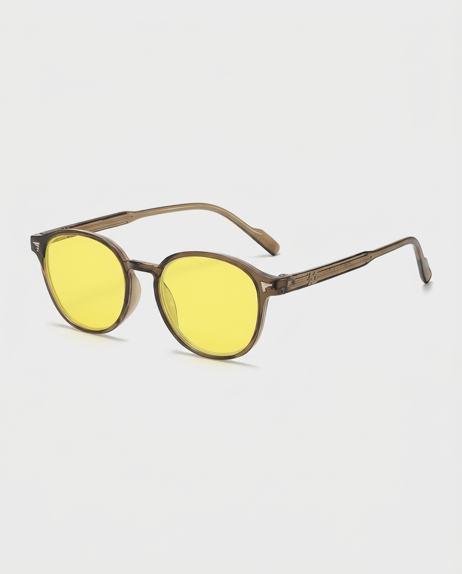 Men Night Vision Glasses Women round Frame Yellow Lens Eye Protection Sunglasses Unisex Fashion Blue Light Blocking Glasses