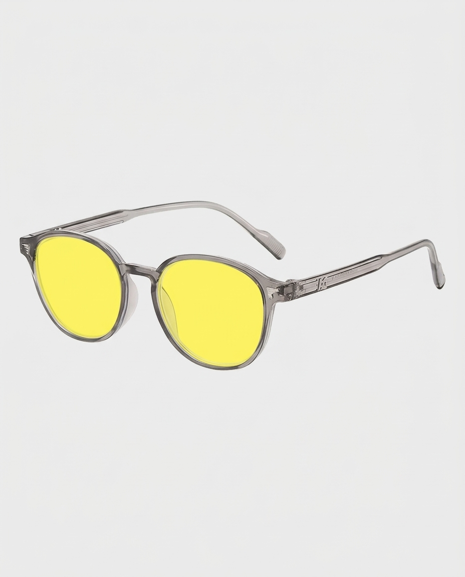 Men Night Vision Glasses Women round Frame Yellow Lens Eye Protection Sunglasses Unisex Fashion Blue Light Blocking Glasses