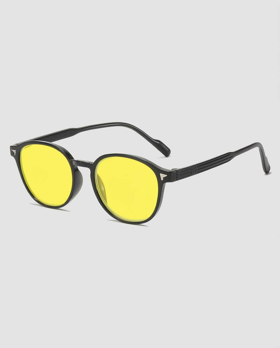 Men Night Vision Glasses Women round Frame Yellow Lens Eye Protection Sunglasses Unisex Fashion Blue Light Blocking Glasses