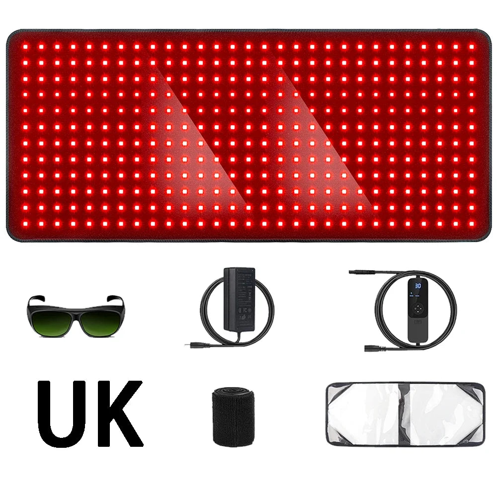 406Pcs Leds Red Light Heating Larger Size Pad 660Nm Waist Back Shoulder Muscle Pain Yoga Mat Relief Relax Infrared Light 850Nm