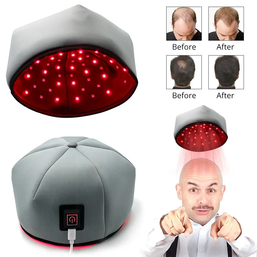 Red light & Near Infrared Therapy Cap for Hair Growth 660nm 830nm LED Hat Helmet Pigarlic Oily Natural Device Head relaxation