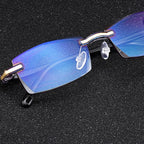 Diopter Reading Glasses Rimless Eyewear Trendy Men Women anti Blue Light Prescription Eyeglasses Resting Lenses Computer Glasses
