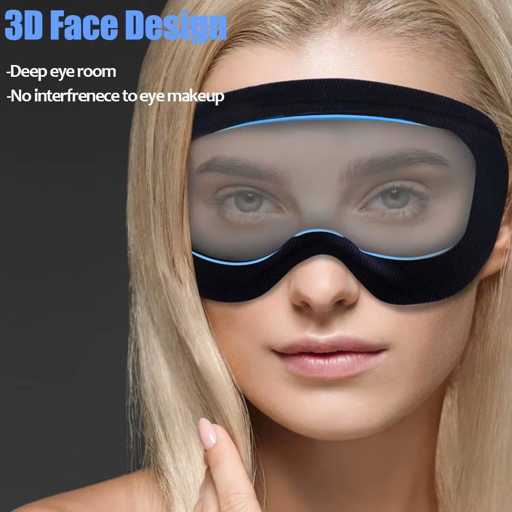 3D Sleep Mask for Men Women Soft Smooth Sleep Mask for Eyes,100% Blockout Light Eye Mask Travel Shade Cover Rest Relax Sleeping