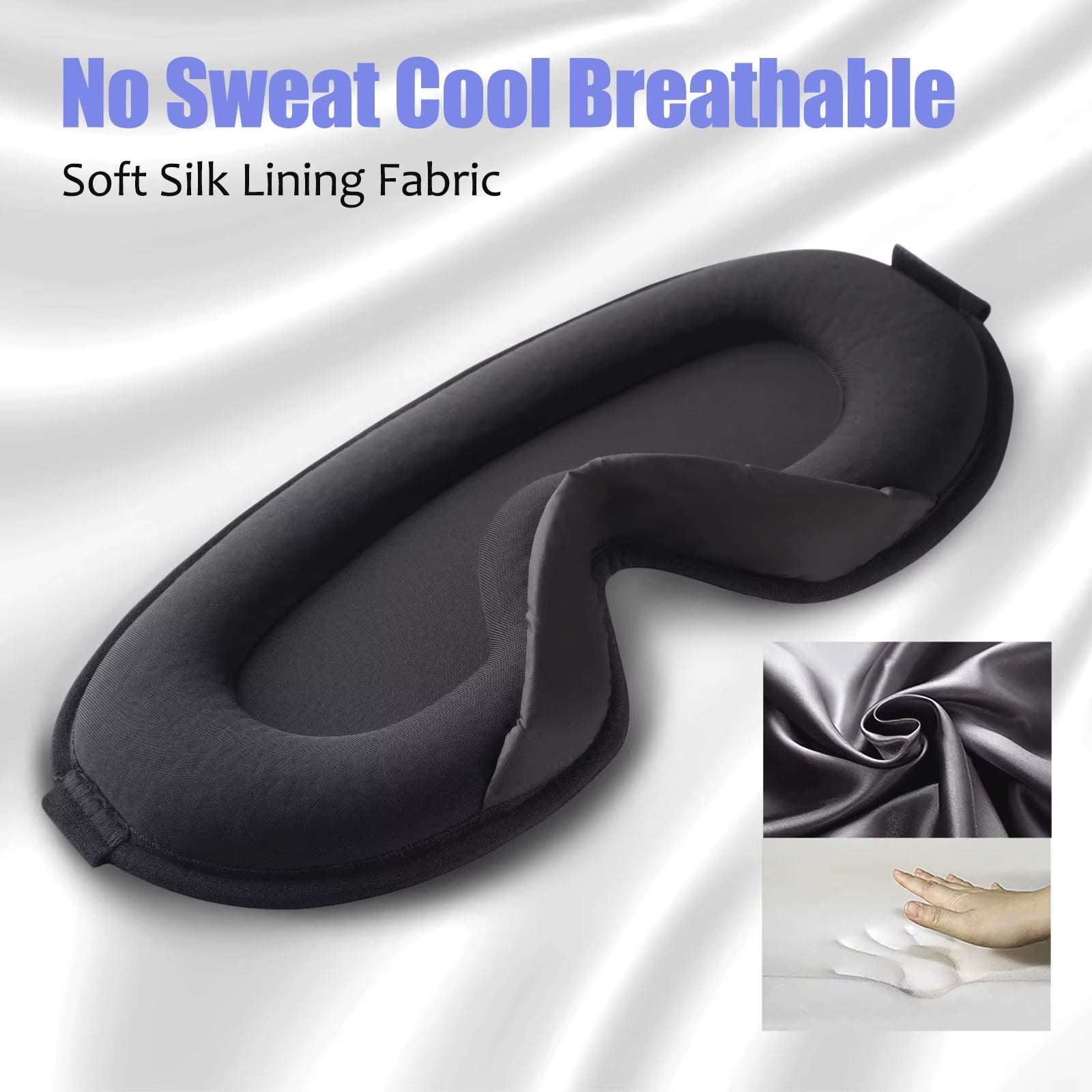 3D Sleep Mask for Men Women Soft Smooth Sleep Mask for Eyes,100% Blockout Light Eye Mask Travel Shade Cover Rest Relax Sleeping